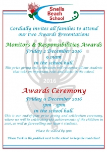 Invitation Awards Ceremony 2016 parents